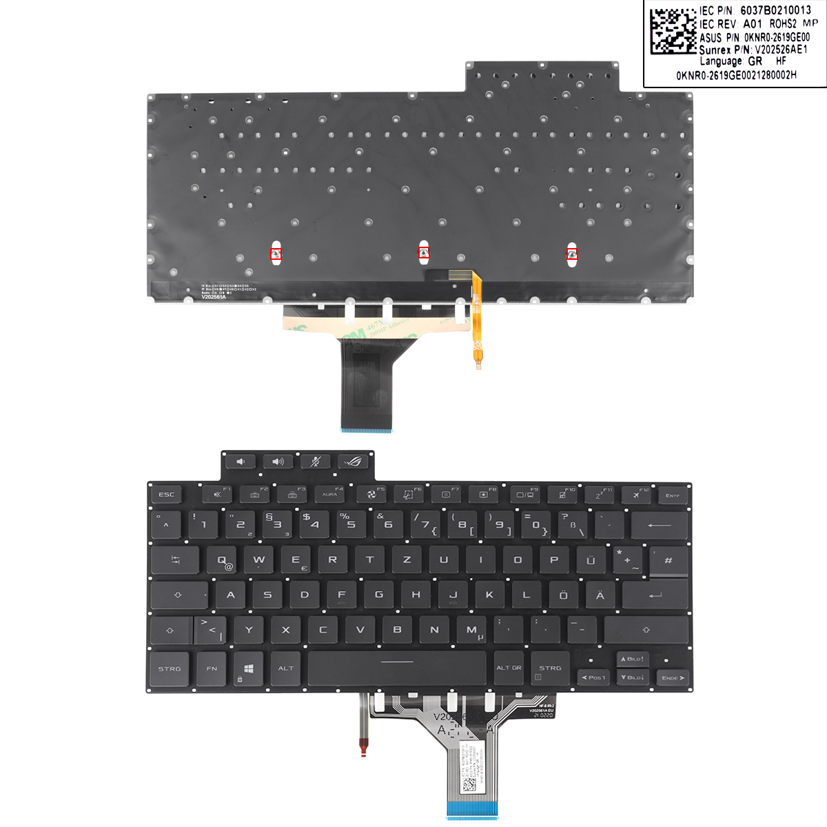 Picture of New Replacement Laptop Keyboard For ASUS ROG X13 GV301 GV301QC GV301QH GV301QE BLACK(backlit win8) GR Layout